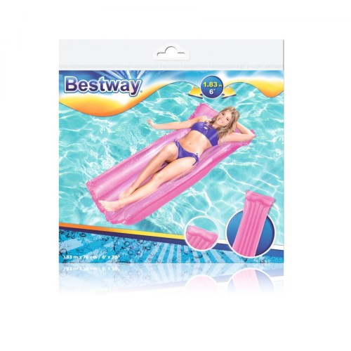 Barevná plážová matrace BESTWAY R průhledná 183 x 76 cm