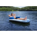 Nafukovací plavecká matrace Indigo Wave BESTWAY 183x97cm + nafukovací opěradlo + skladování nápojů