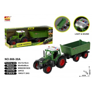 Traktor s přívěsem se světly a zvukovou funkcí