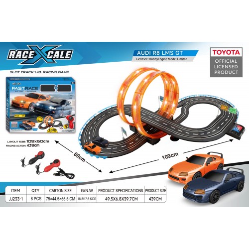 Závodní dráha TOYOTA na dálkové ovládání 1:43 - 152x73 cm