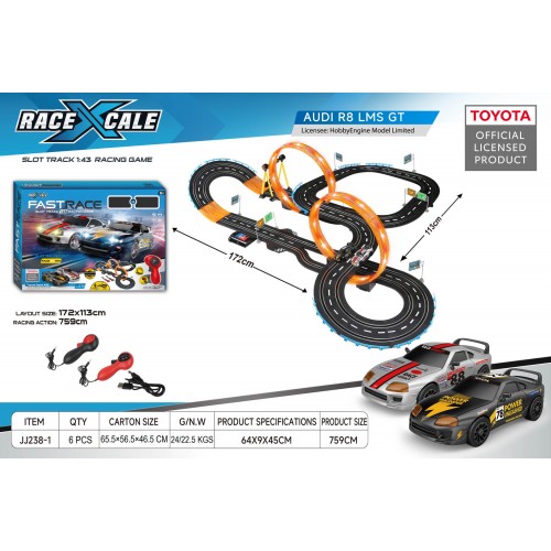 Závodní dráha TOYOTA na dálkové ovládání 1:43 - 172x113 cm