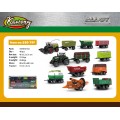 MEGA kovová sada traktor a kombajn + přívěsy