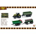 Traktor 1:48 se světly a zvukovou funkcí + přívěsy