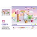 Sada magnetických kostek, magnetické bloky 48 ks + světlo