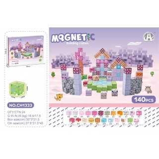 Sada magnetických kostek, magnetické cihly 140el.