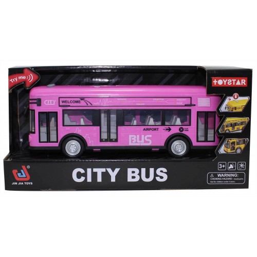 Růžový autobus s funkcí zvuku a světel