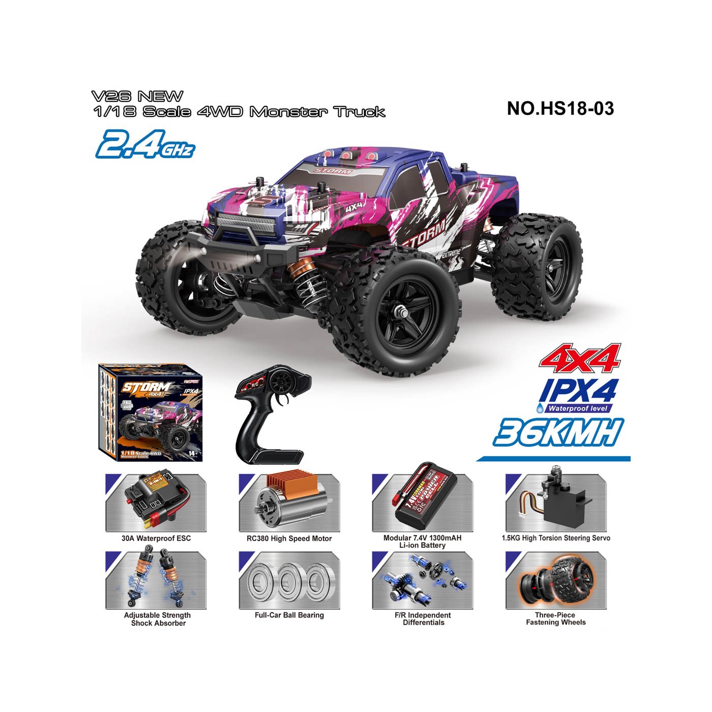 R/C 2,4GHz auto STORM