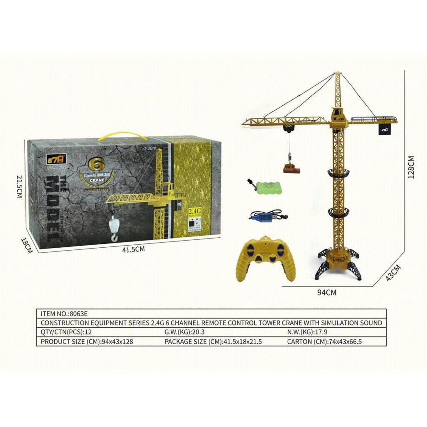 MEGA jeřáb R/C 128cm