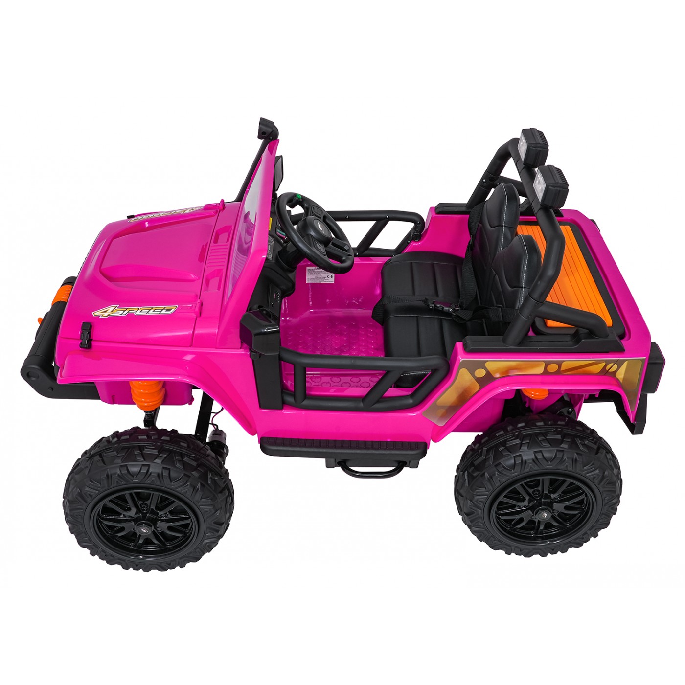 Růžové vozidlo Jeep Monster