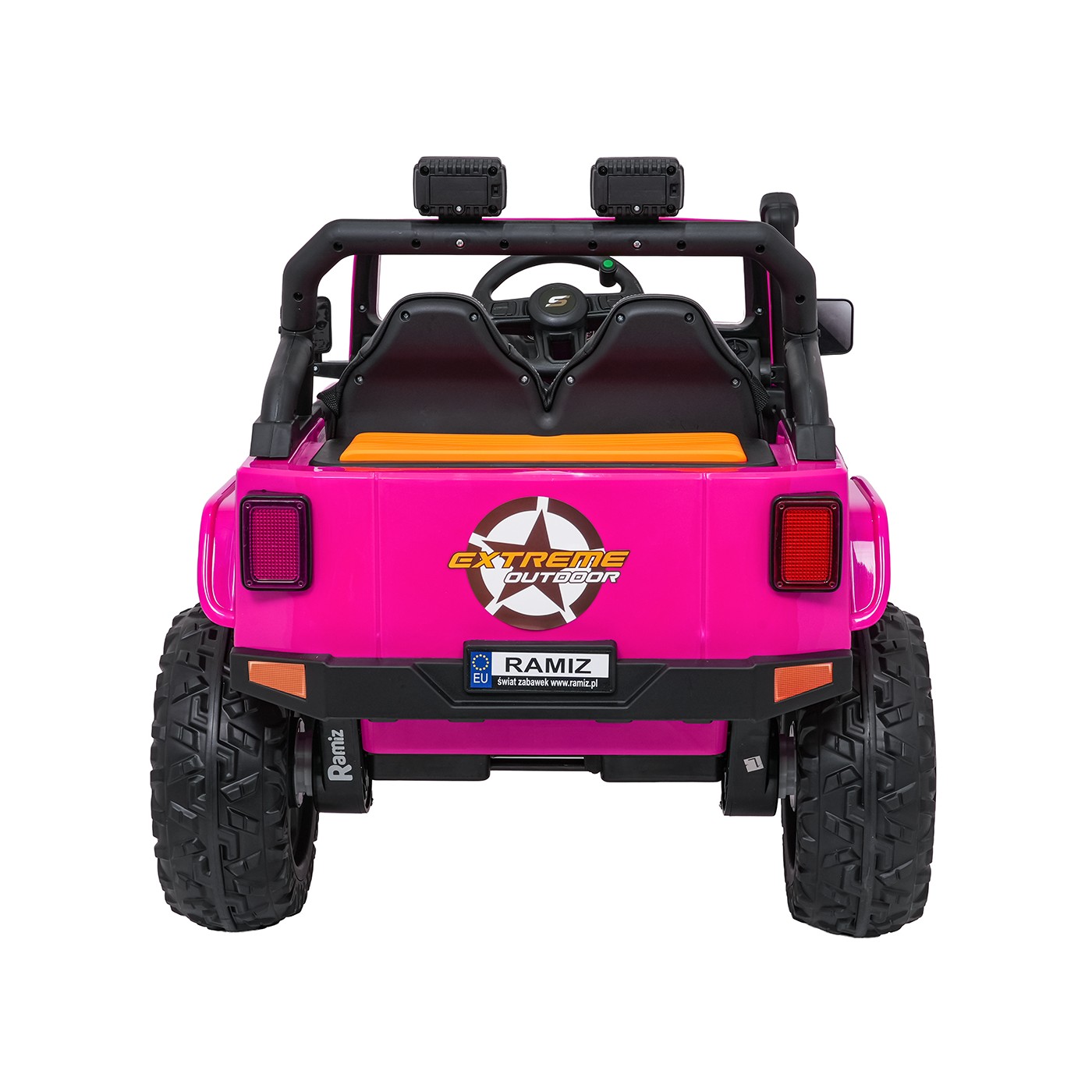 Růžové vozidlo Jeep Monster