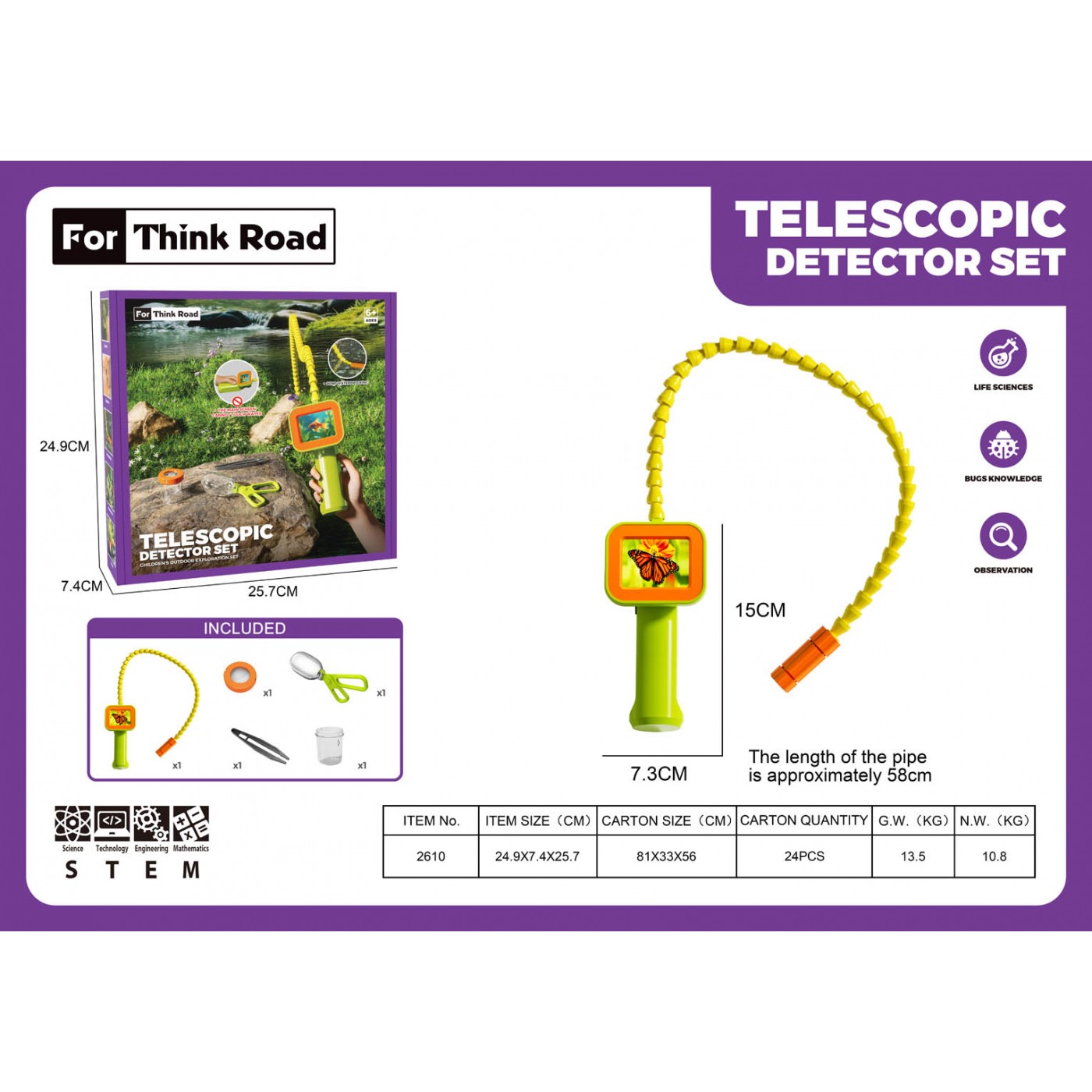 Teleskop s monitorem a nástavcem + příslušenství