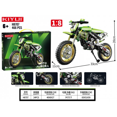 Sada cihel Motocykl Zelená 466el.