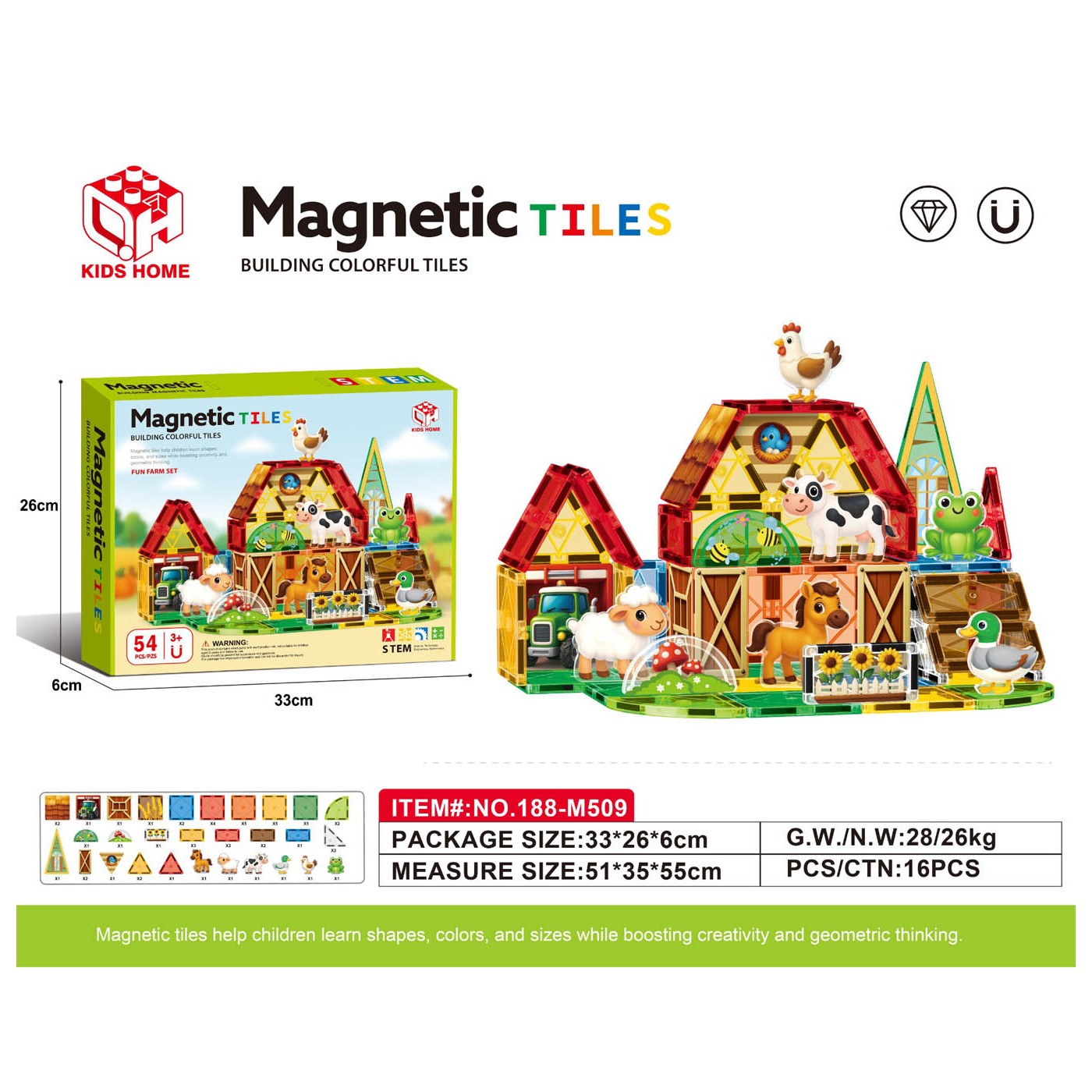 Magnetická sada pro farmu 54el.
