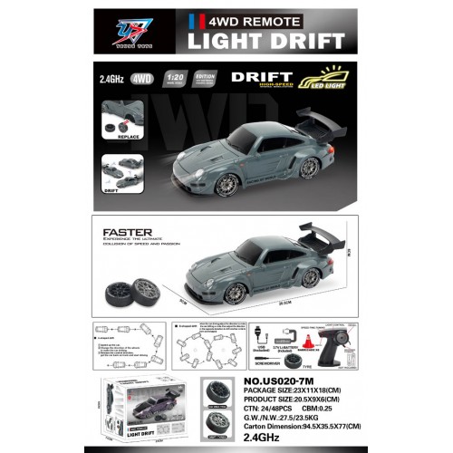 R/C Drift Car 1:20 se světly Funkce zelená
