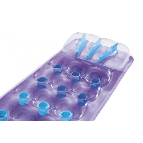 Neonová plážová matrace BESTWAY fialová 188x71cm + sada na opravu