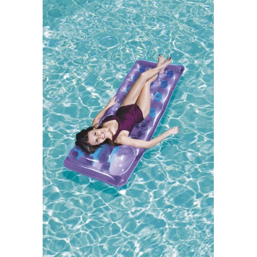 Neonová plážová matrace BESTWAY fialová 188x71cm + sada na opravu