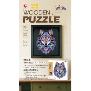 Sada dřevěných skládaček 156el. Wolf
