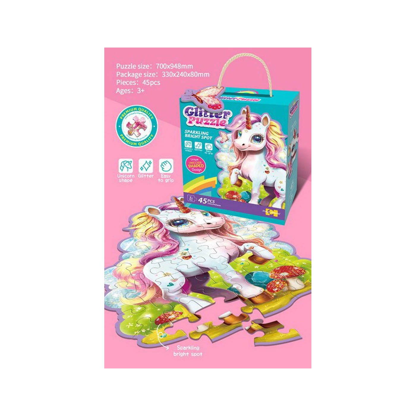 Sada puzzle 45el. Jednorožec