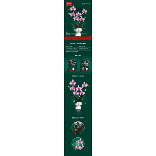 Růžové orchideje Květinová sada 562el.