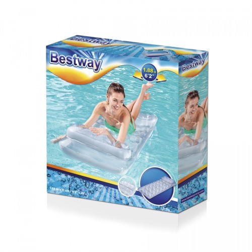 Nafukovací plážová matrace BESTWAY stříbrná metalíza 188x71cm opravná sada