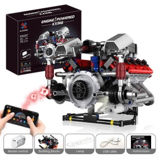 Cihlová sada Motor s USB a světlem 700el.