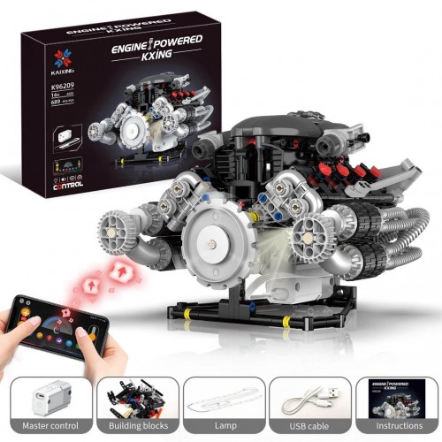 Cihlová sada Motor s USB a světlem 689el.