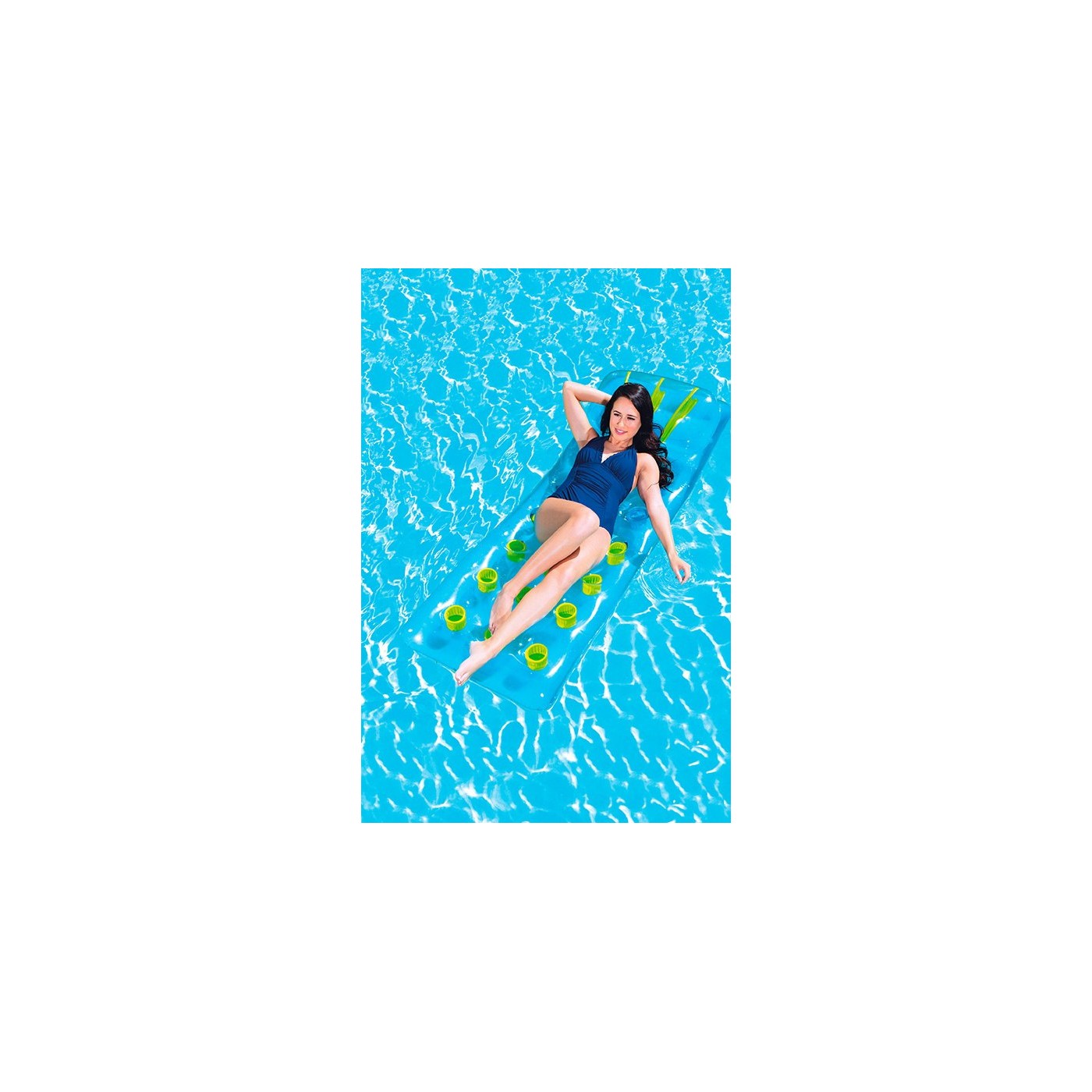 Neonová plážová matrace BESTWAY modrá 188x71cm + opravná sada
