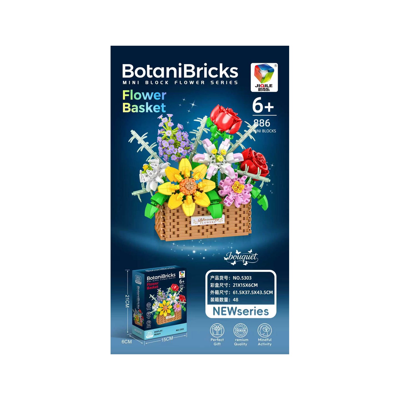 Sada barevných kostek Bouquet 886el.