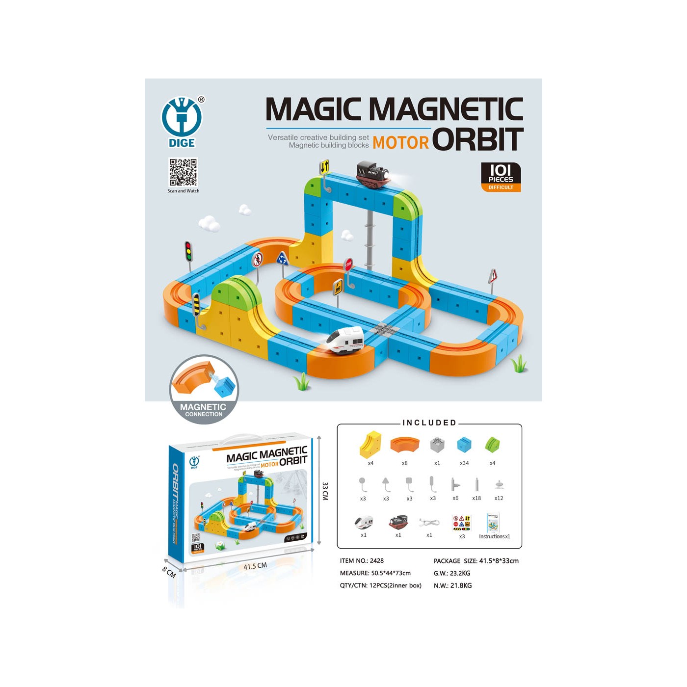 Magnetické barevné stopy 101el.