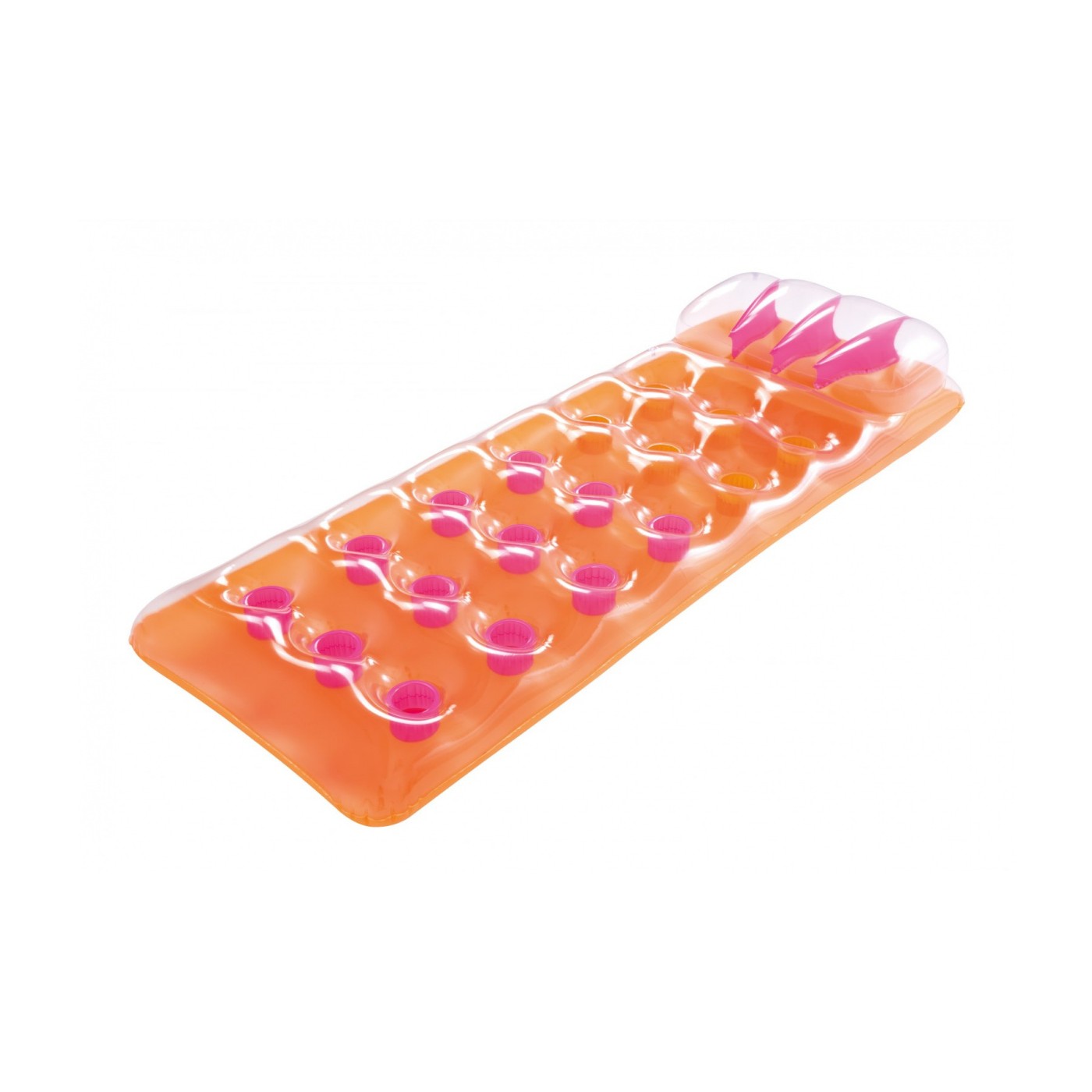 Neonová plážová matrace BESTWAY oranžová 188x71cm + opravná sada