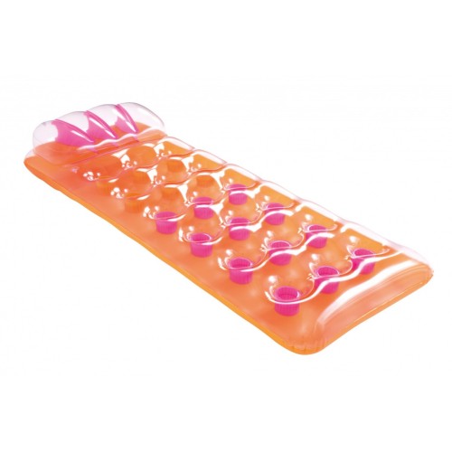 Neonová plážová matrace BESTWAY oranžová 188x71cm + opravná sada