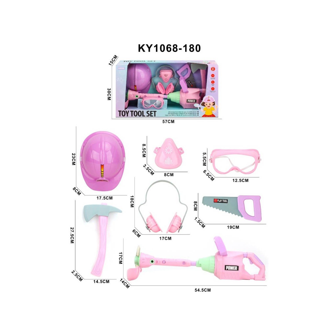 Sada zahradního nářadí DIY růžová