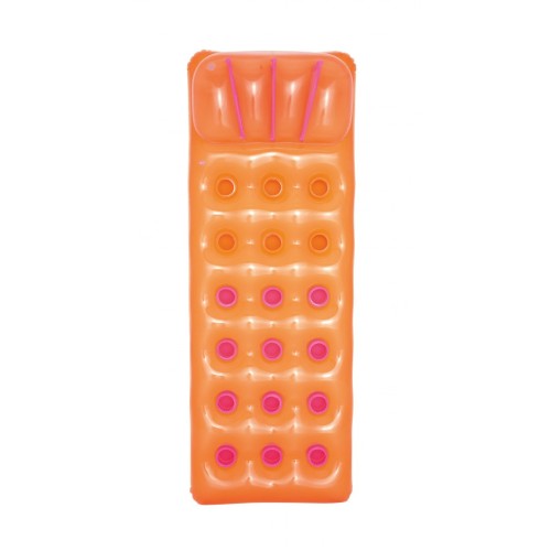 Neonová plážová matrace BESTWAY oranžová 188x71cm + opravná sada