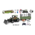Zelený traktor s přívěsem R/C 1:20 + zvířata