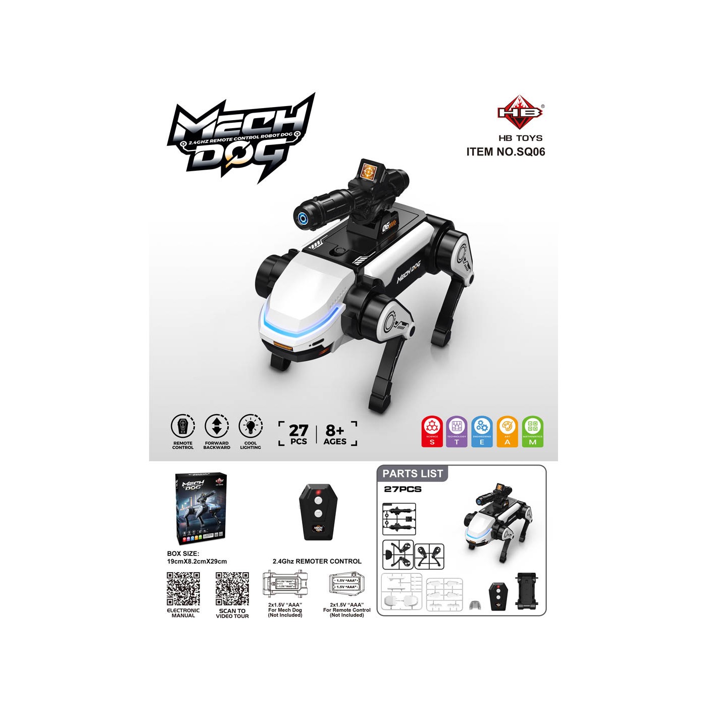 R/C robot MECH DOG s funkcí střílení