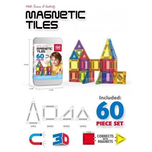 Sada magnetických kostek 60el. + krabice