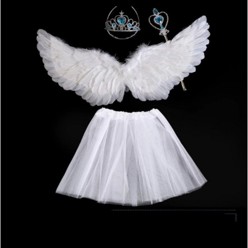 Angel Wings Set White + Sukně