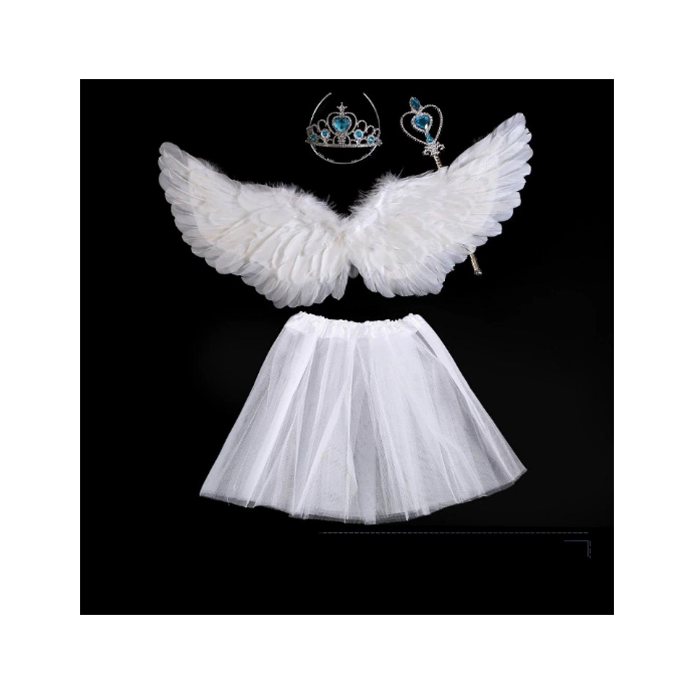 Angel Wings Set White + Sukně