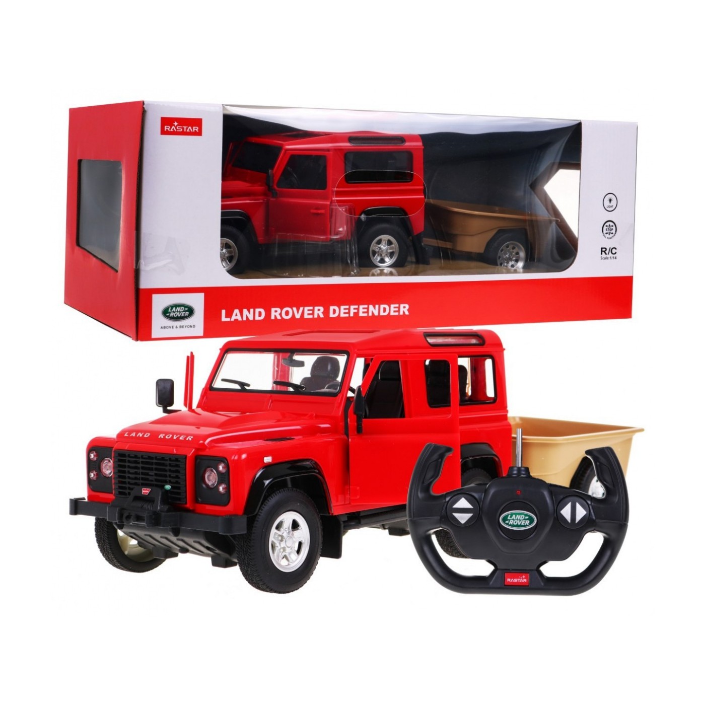 Land Rover Defender RASTAR Model 1:14 Dálkové ovládání Off-Road auto + 2.4GHz Dálkové ovládání