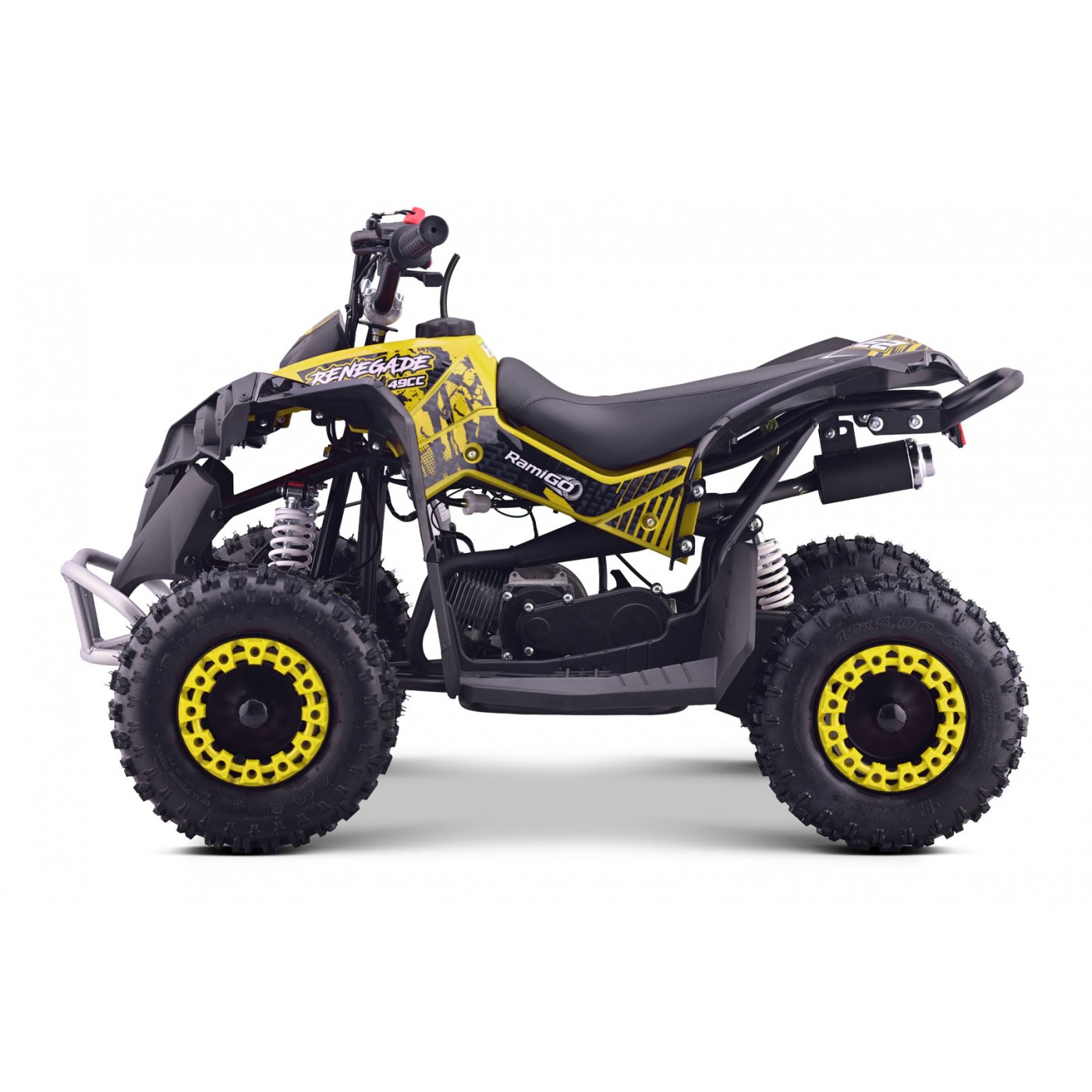 copy of Quad Highper na baterii žlutá 35 km/h + střídavý motor 1000 W + nafouknutá kola + nastavení sedadla