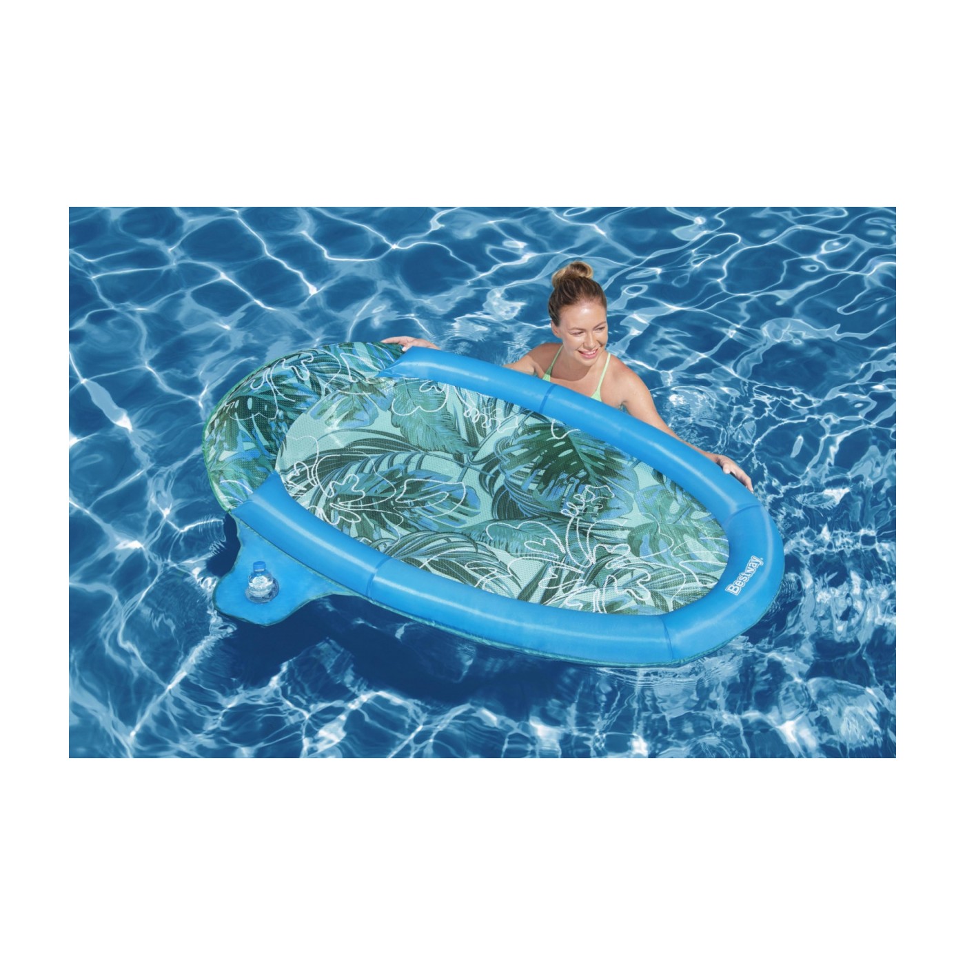 Tropická nafukovací matrace 171X94CM BESTWAY Síťkové dno + Opěrka + Držák na nápoj