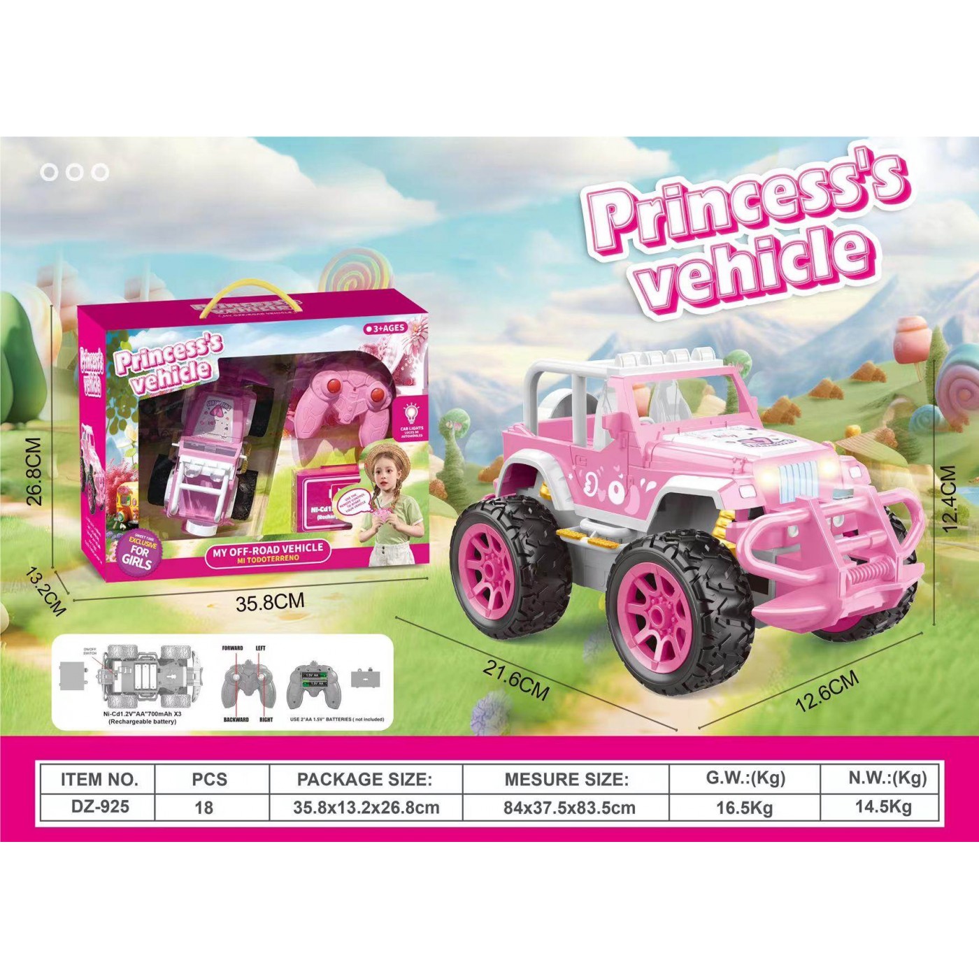 Růžové princezny Terénní vozidlo R/C