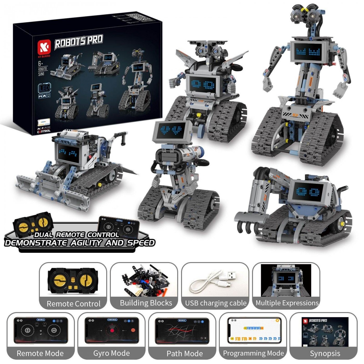 Sada robotických kostek 5 v 1