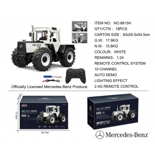 Traktor bílý 1:24 s dálkovým ovládáním Mercedes Benz