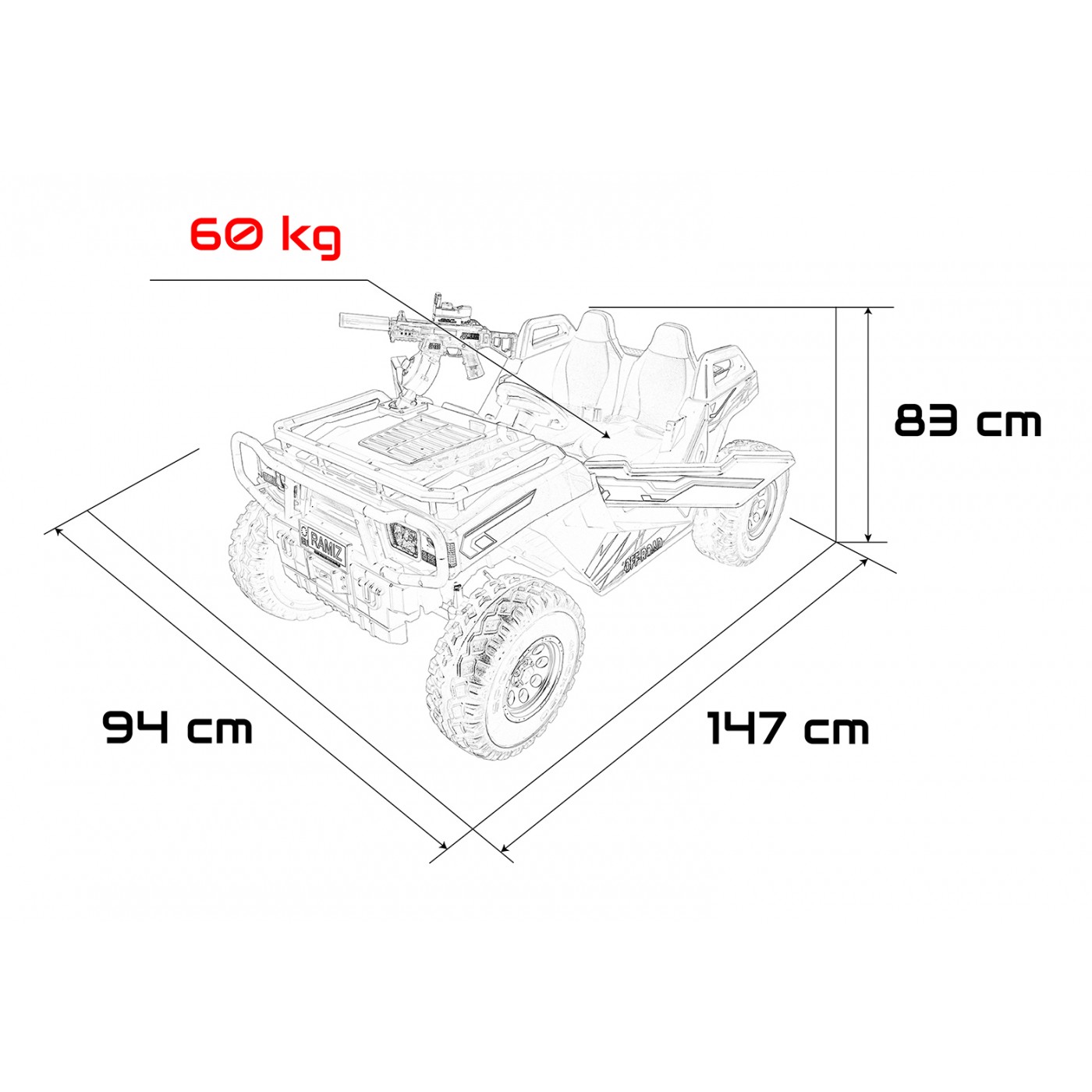 Kočárek PROSPECTOR 4x4 STRONG bílý