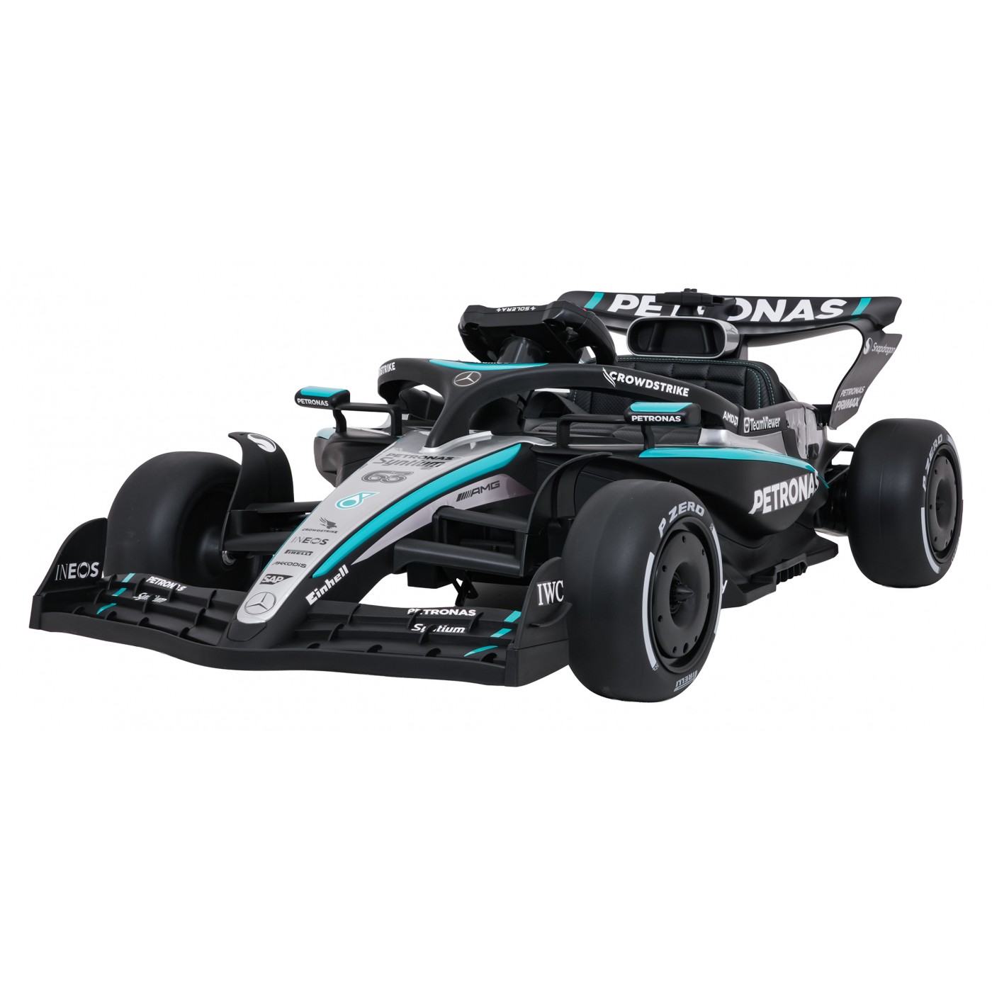Černý závodní vůz AMG PETRONAS F1