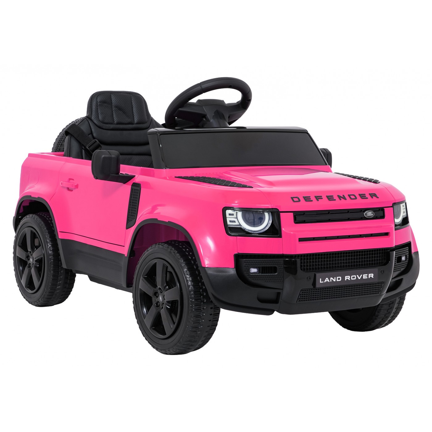 Růžové vozidlo Land Rover Defender
