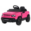 Růžové vozidlo Land Rover Defender