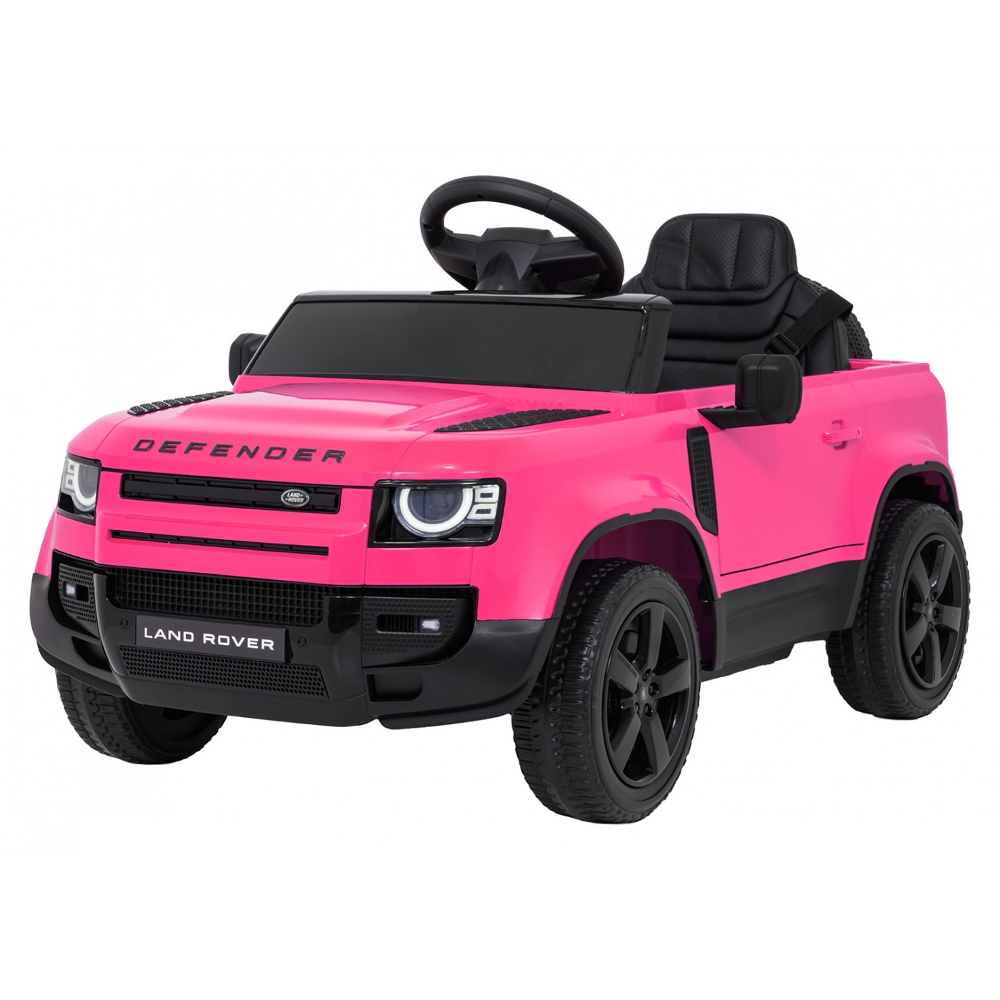 Růžové vozidlo Land Rover Defender