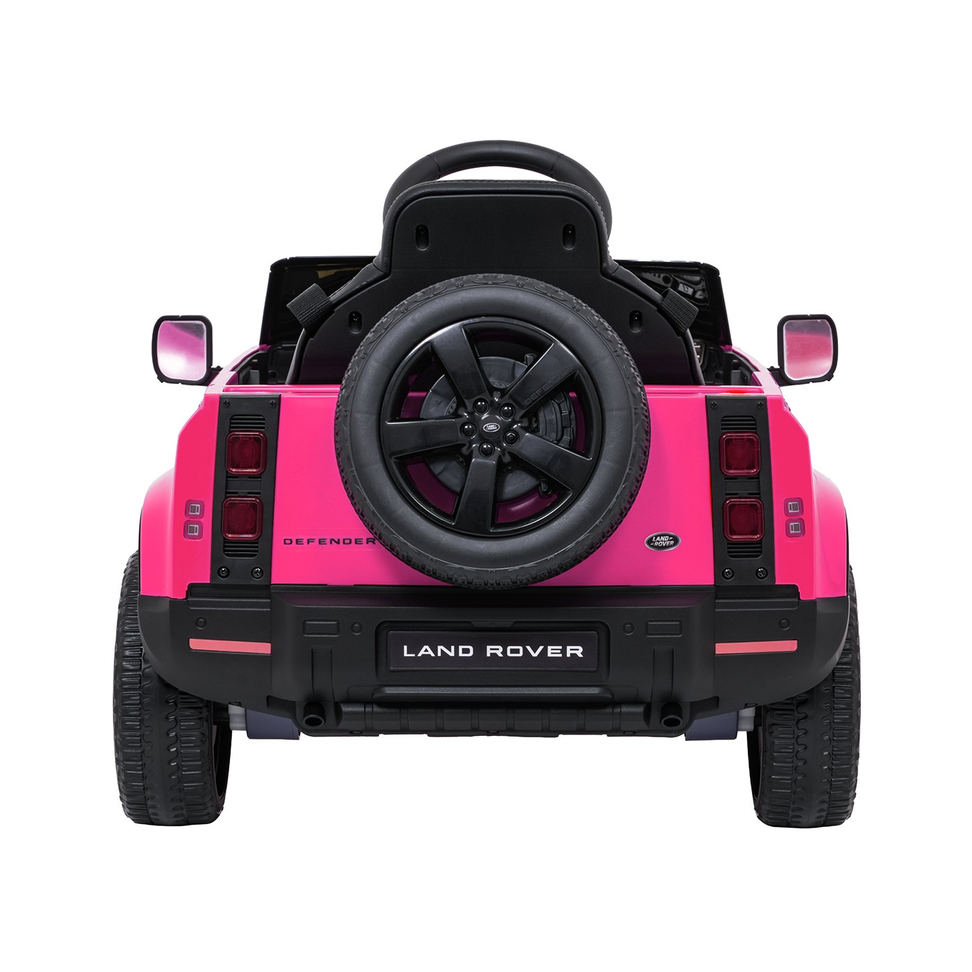 Růžové vozidlo Land Rover Defender